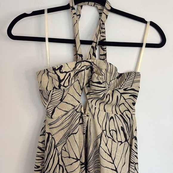 Dish Malta Palm Linen Halter Maxi Dress - Picture 5 of 12